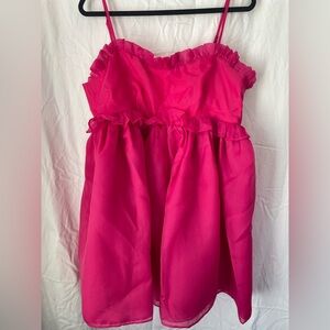 BiBi Vibrant Pink Ruffled babydoll Dress
